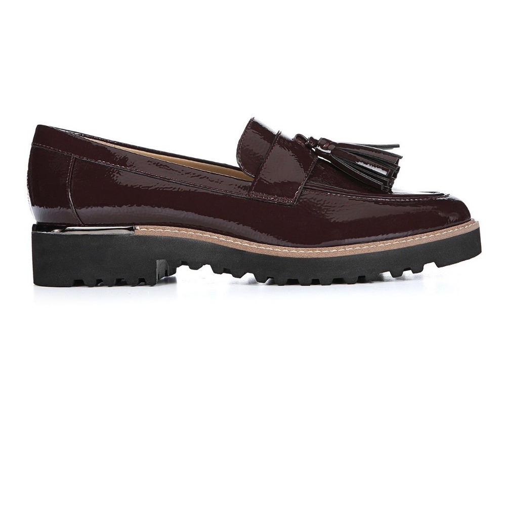 Women's Carolynn Franco Sarto Burgundy‎  Lug Sole Tassel Loafers size 8 - Picture 2 of 13